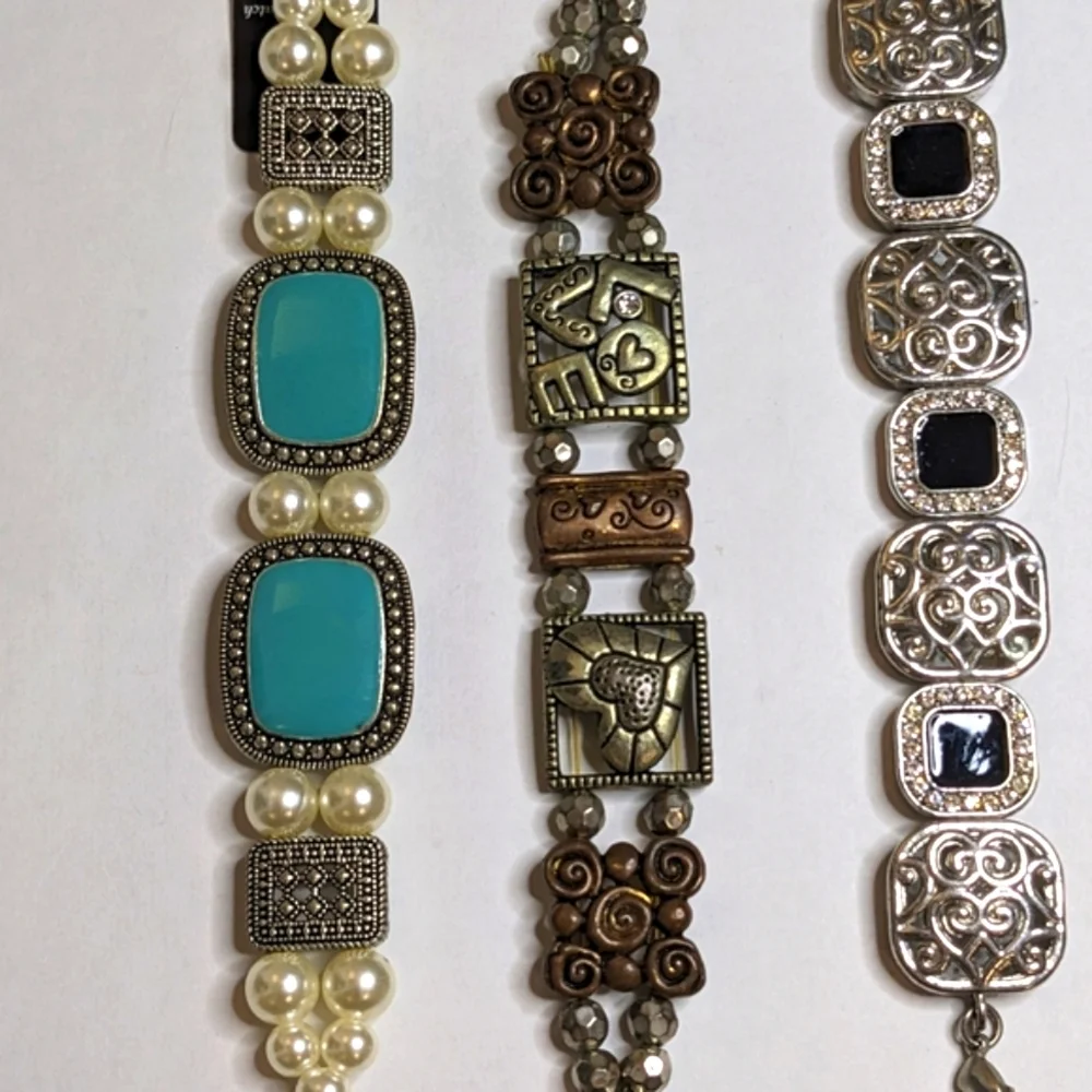 Vintage 3 Swap & Geneva Watches with 24‎ Interchangeable  Fashion Watch Bands
